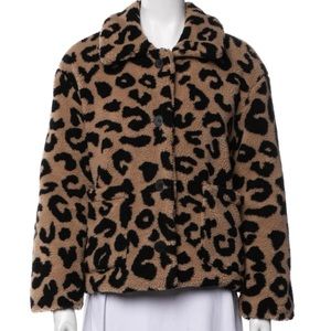 APPARIS Animal Print Faux Fur Jacket